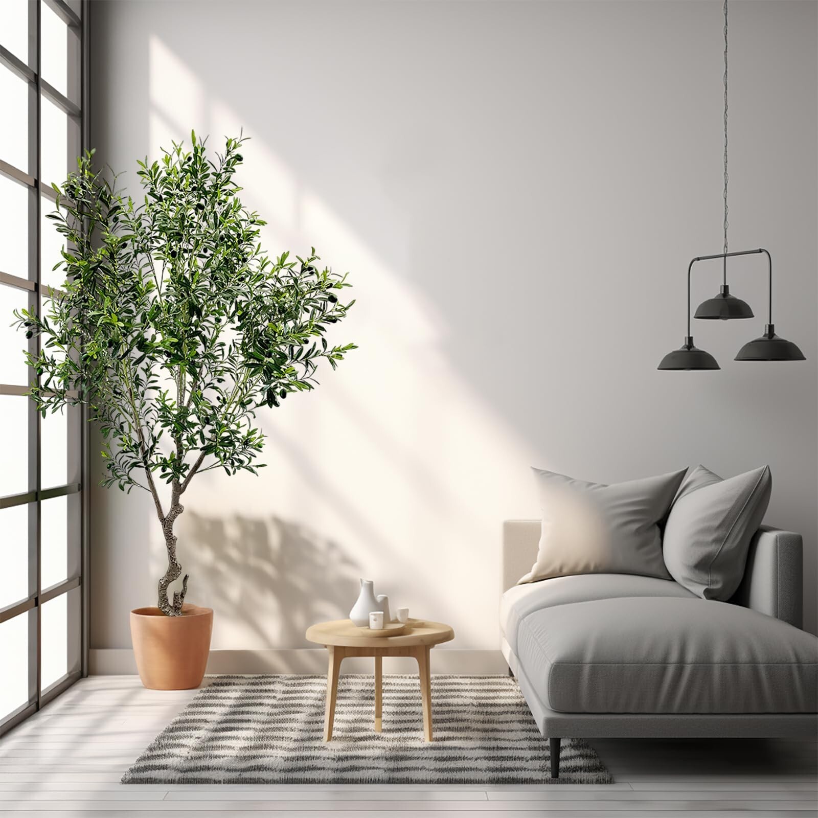 Artificial Tree Faux Olive Tree 8ft(3198leaves) Tall Fake Olive Plant in Pot …