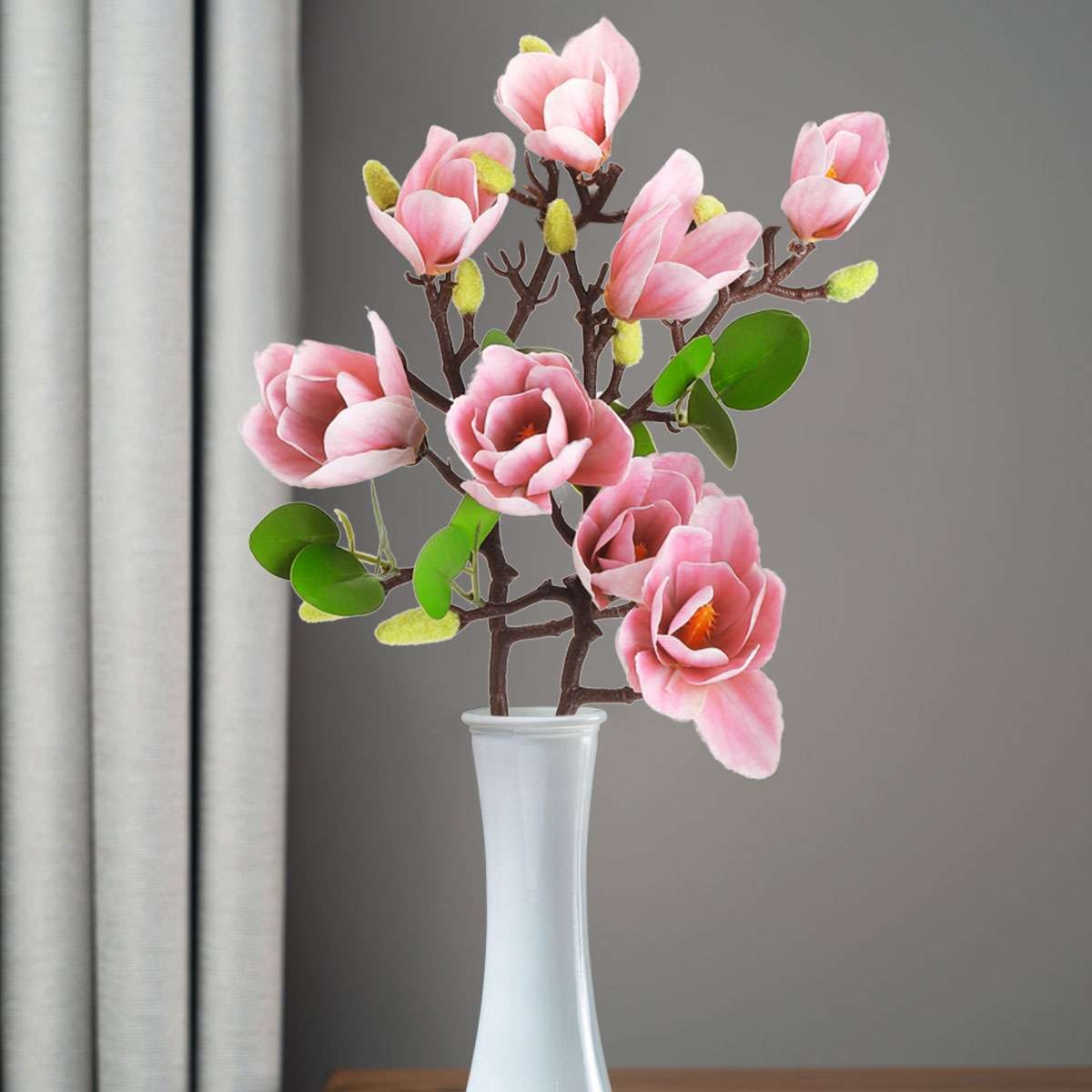 LOT Stem Artificial Magnolia Flower Fake Bouquet Bunch Wedding Party Home Decor