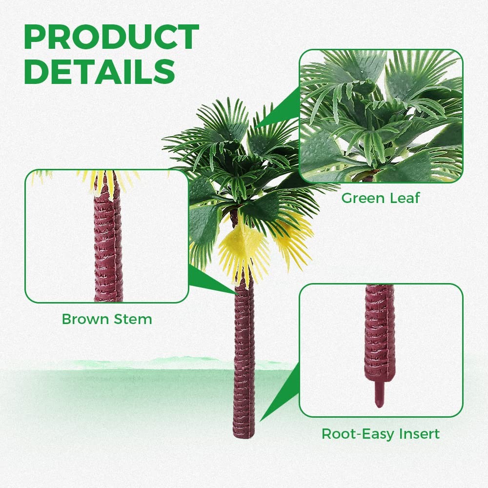 Miniature Plastic Artificial Coconut Palm Tree Model Tropical Decor Artificial