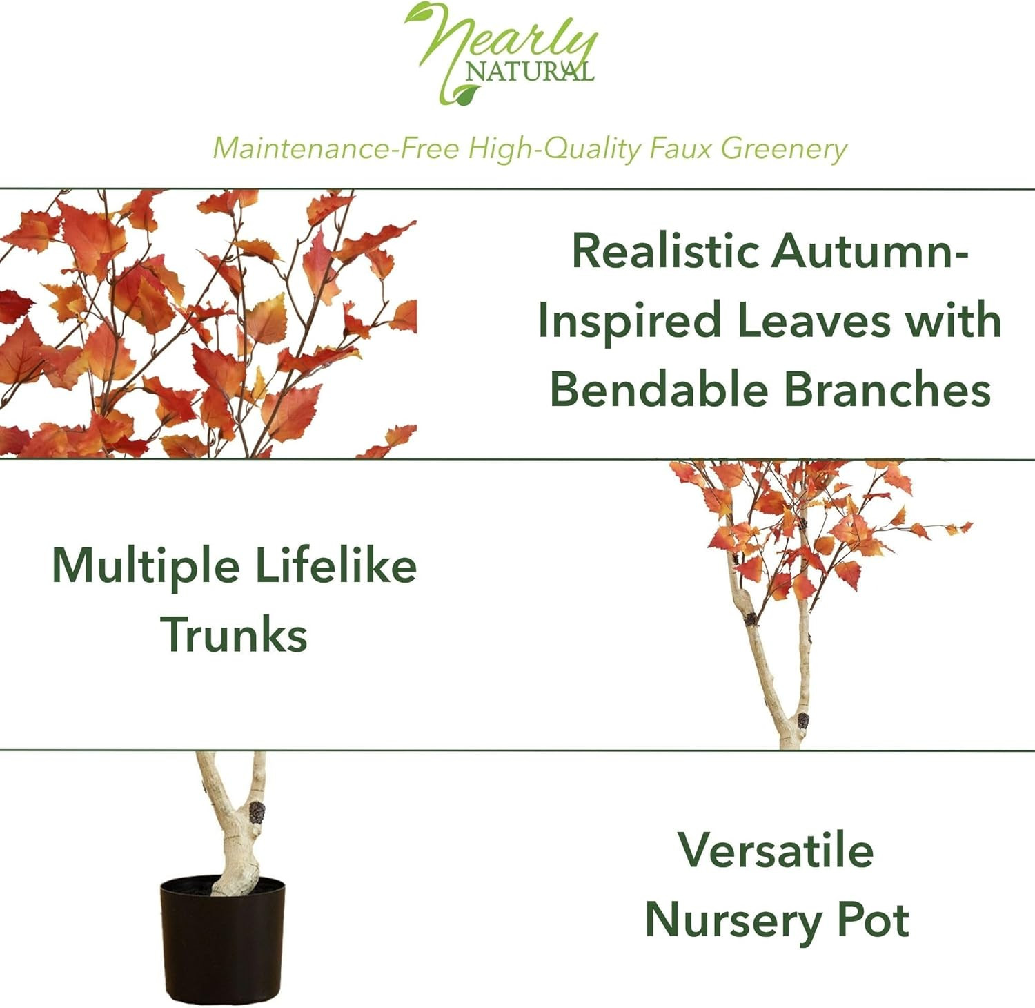 5Ft. Autumn Birch Artificial Fall Tree