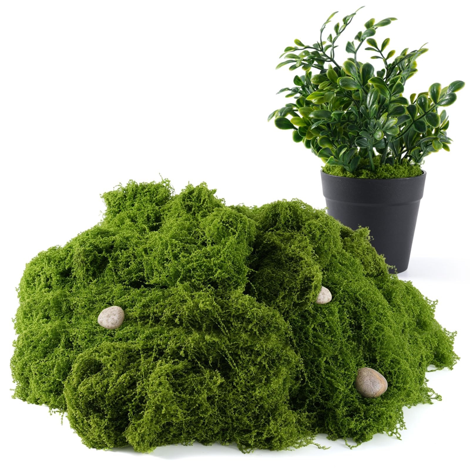 Faux Green Moss 10.6oz for Terrarium, Potted Plant Soil Cover & Wedding Table…