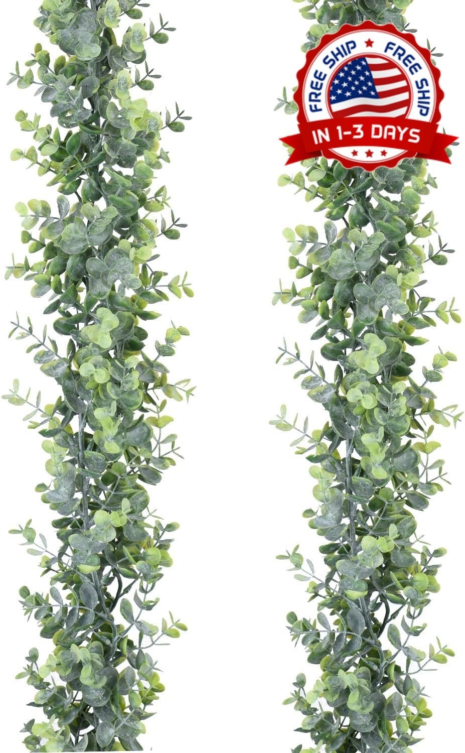 Juego de 2 Guirnaldas de Eucalipto Artificial de 6 Pies con Proteccion UV