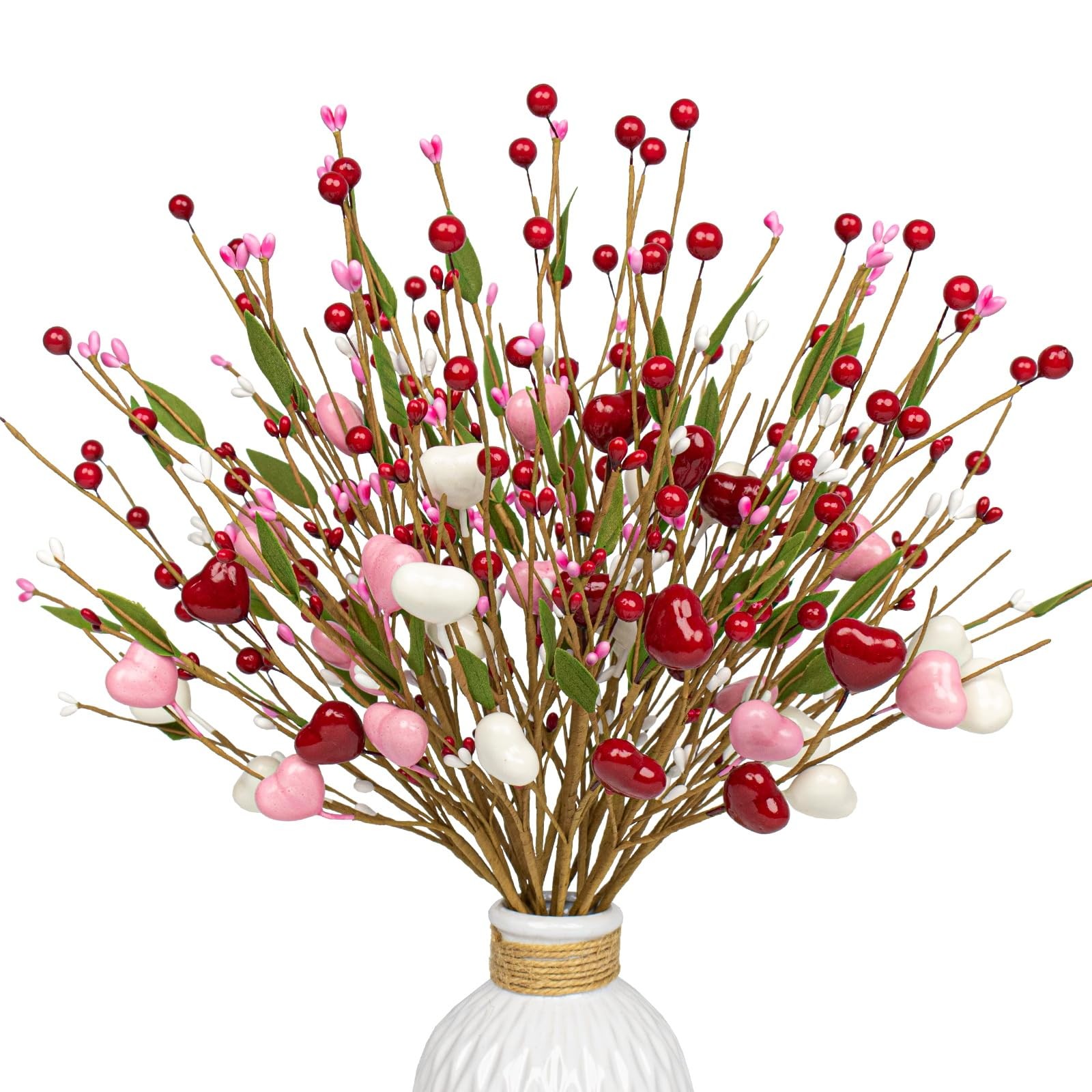 Valentine’s Day Gifts 24 Pack Valentines Day Picks 17 Inch Red White Pink Hea…