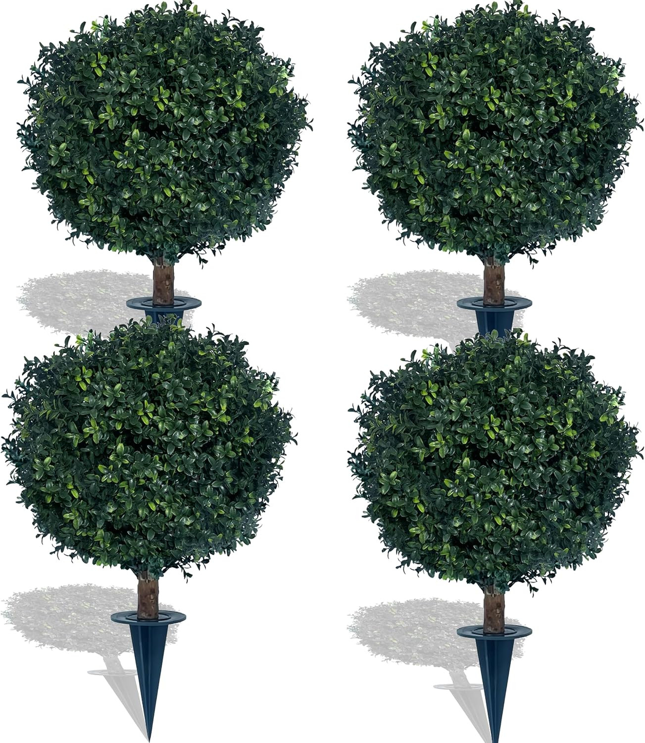 27″ UV Resistant Artificial Boxwood Ball Bush – 4 Pack for Indoor/Outdoor Use