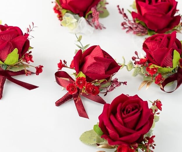Corsage and Boutonniere Set for Groom Bride Groomsmen Bridesmaids Wedding Party