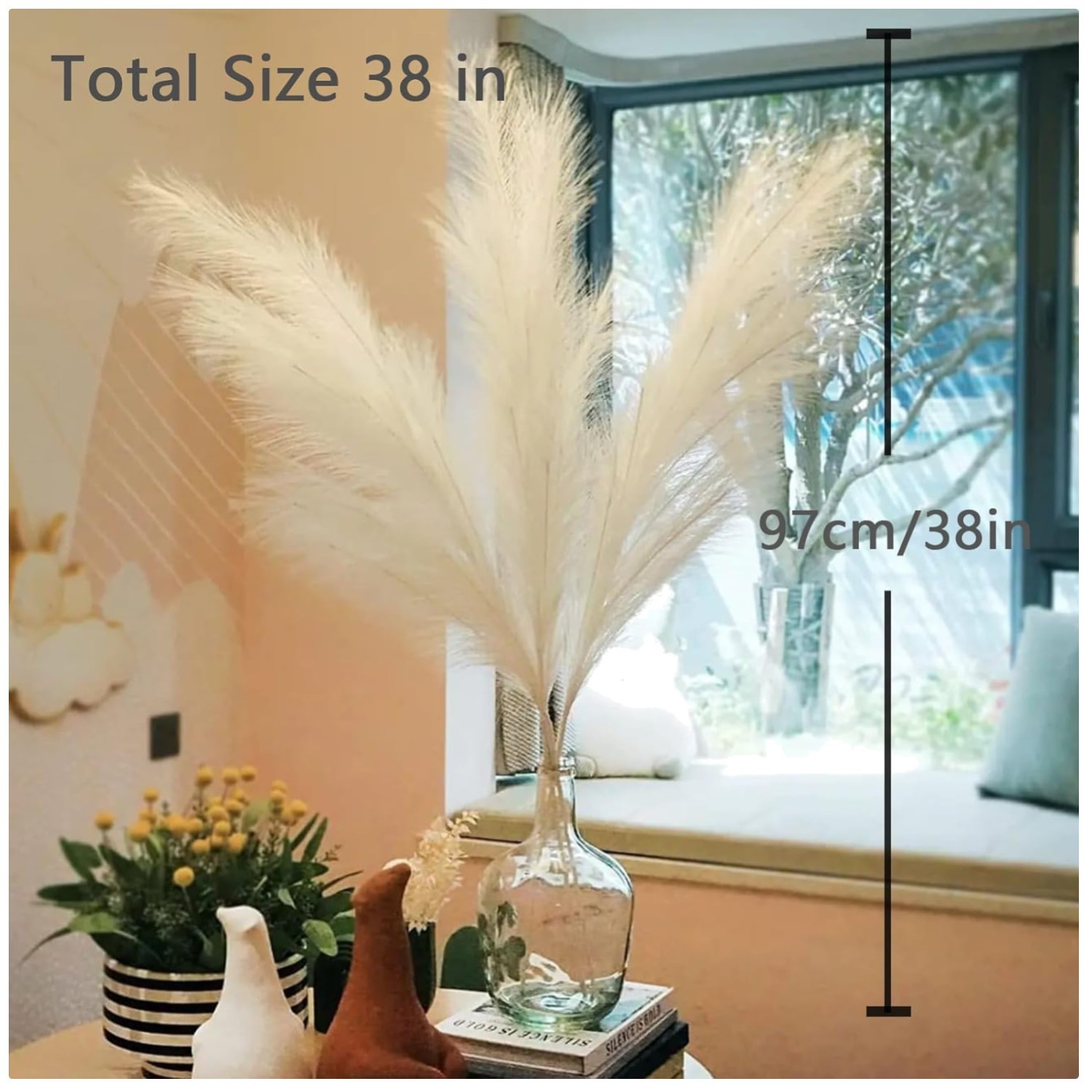 Stylish White Pampas Grass for Vase Decoration – 10 Stems