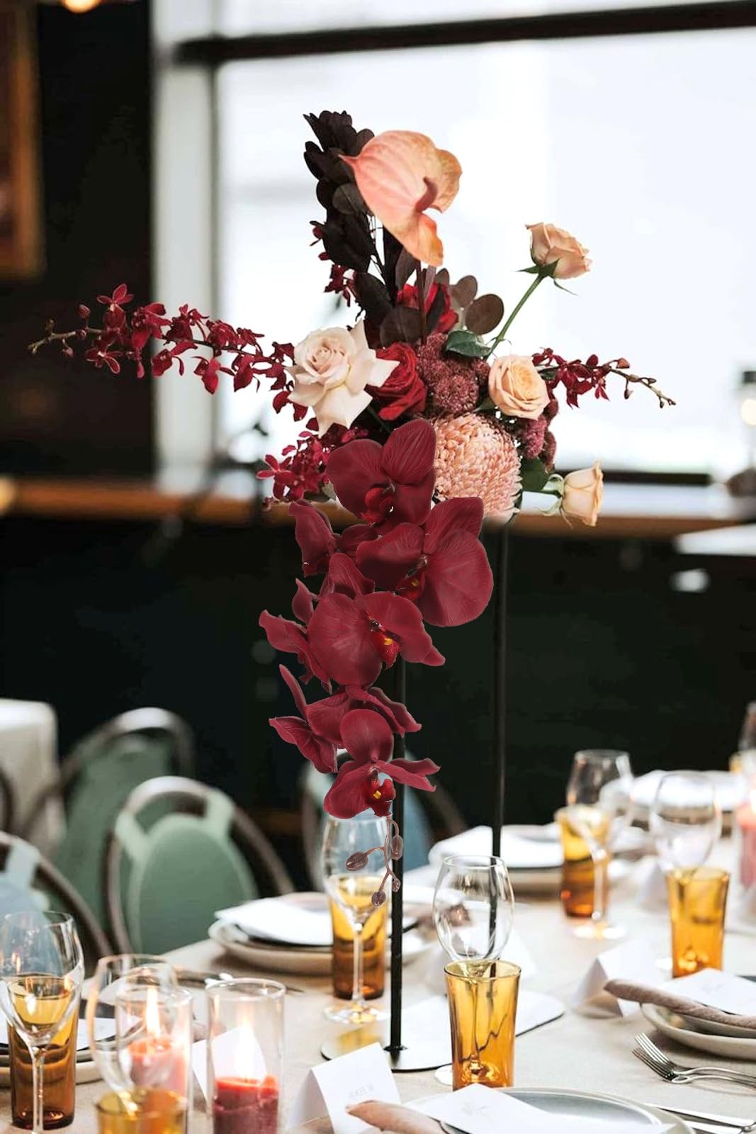 41.3in Orchids Artificial Flowers Faux Orchid 6PCS Velvet Silk Orchids that L…