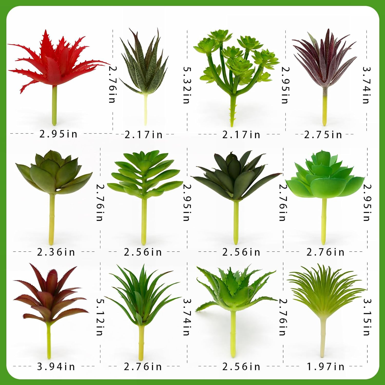 12 Pack Artificial Succulents, Mini Fake Succulent Plants Assortment, Small Faux