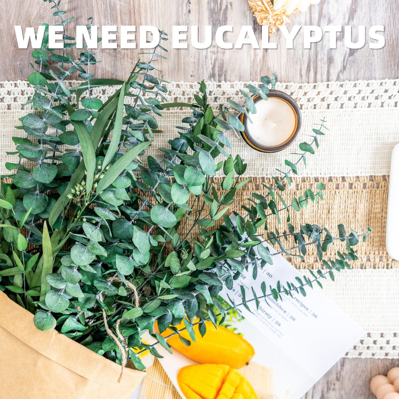 3kinds Natural Eucalyptus Stems 12PCS – 17inch Eucalyptus Set for Shower Bund…