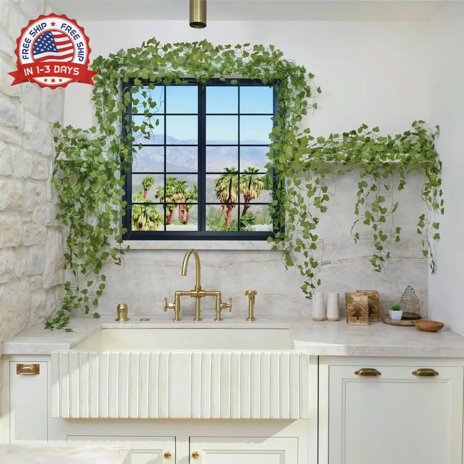 CQURE 24 Pack 168Ft Artificial Ivy Fake Vines,Ivy Garland Greenery Garland Fake