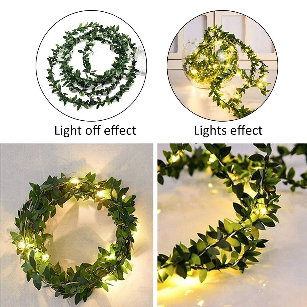 Best 5M Green Leaf Garland String lights for Christmas ,Weddings and Party Deco