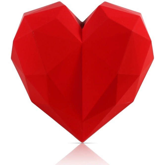 special handmade geometric heart box and plush rose flower for valentine’s day