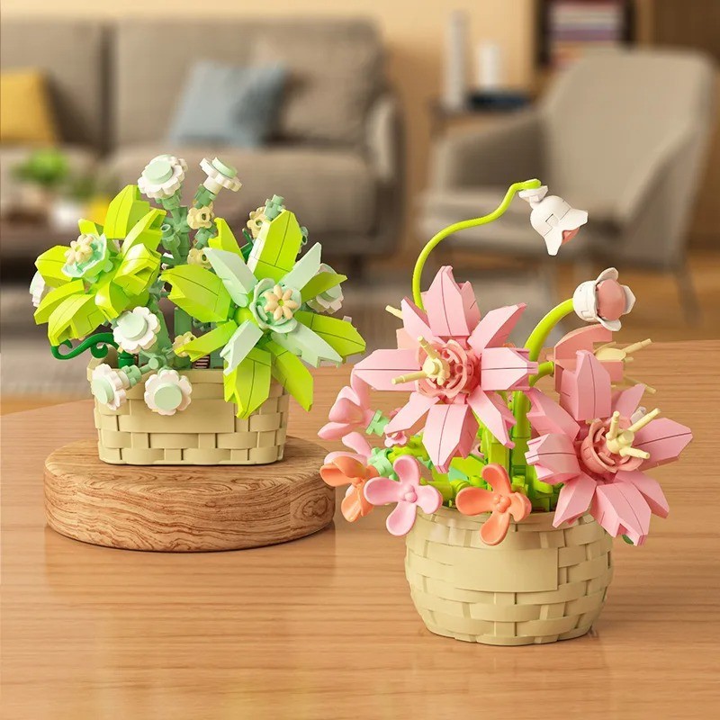 Mini Plant Brick Set – Succulent, Rose, Sunflower, Bonsai Model Toys
