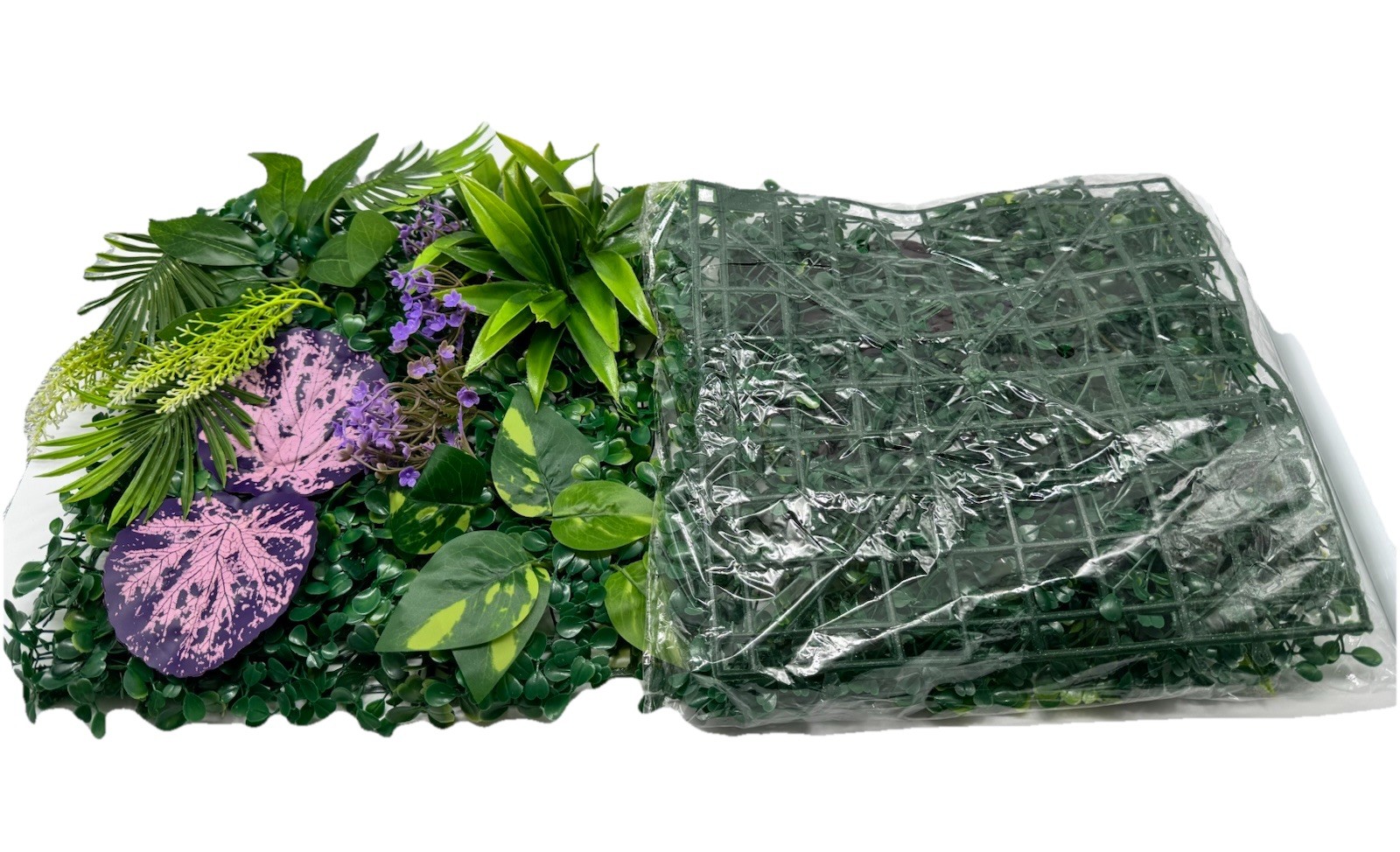 Artificial Green Plant Wall Panels Pack of 2 Faux Grass Flower Decor