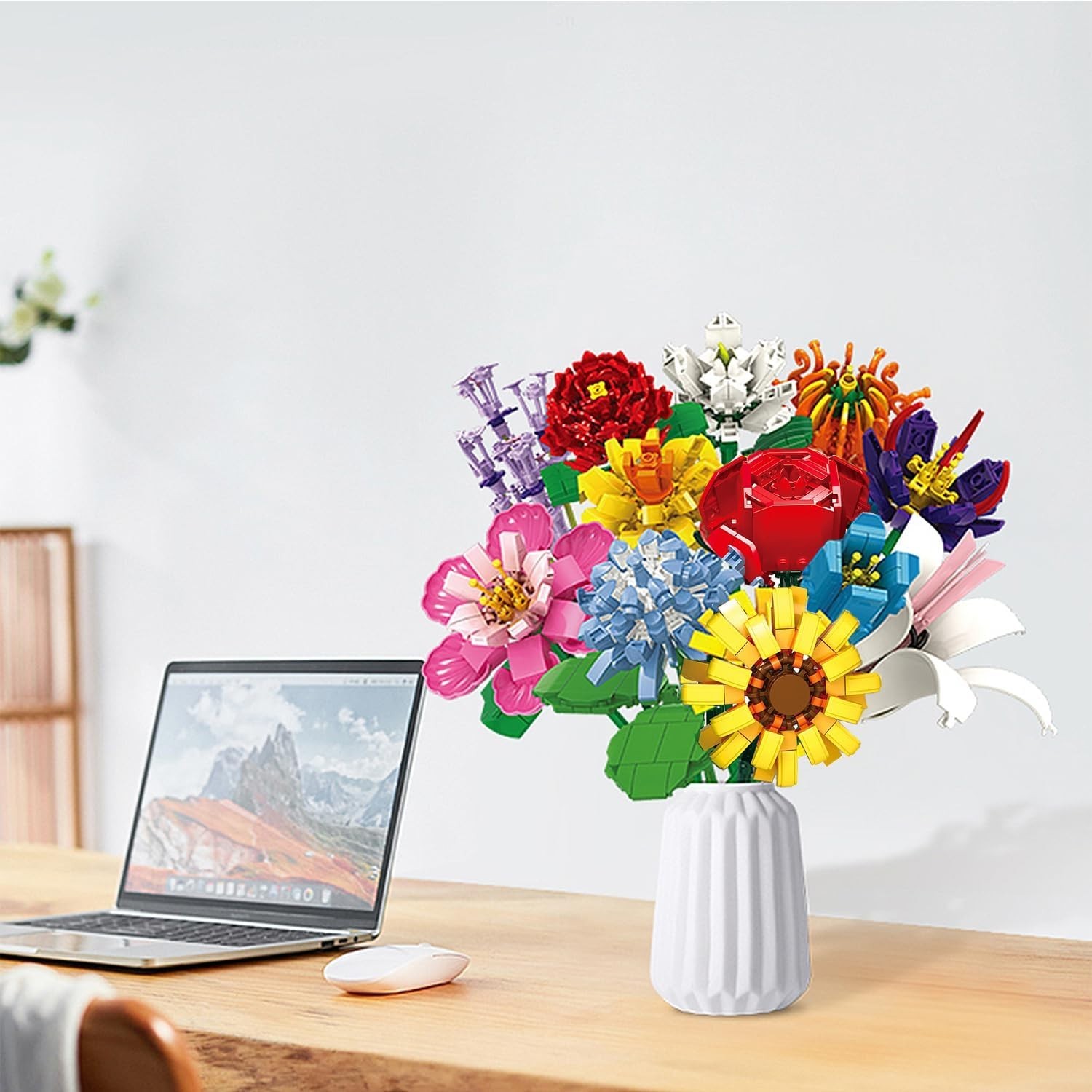 Flowers Bouquet Building Set Creative Artificial Wildflowers Botanical