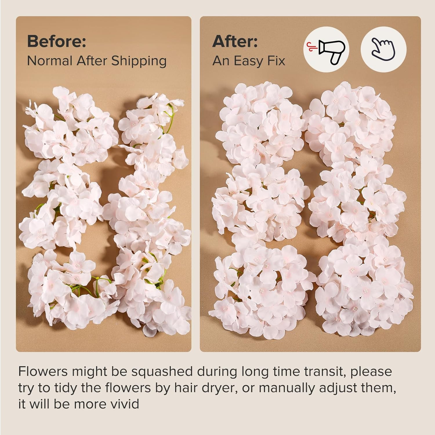 104 Pcs Pink Silk Hydrangea Flowers for Wedding, Baby Shower & Home Decor