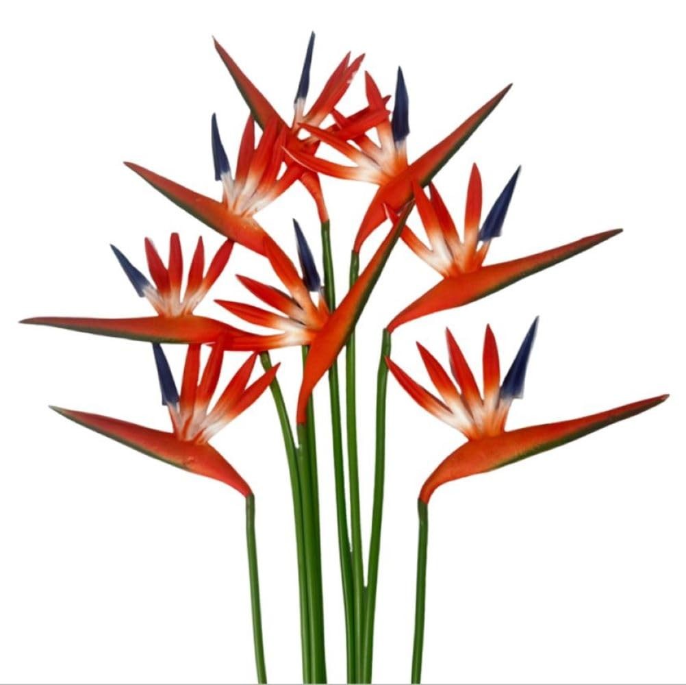 8 Pack 21-1/2 Inch Artificial Flowers Bird of Paradise, Green Plant for Home …