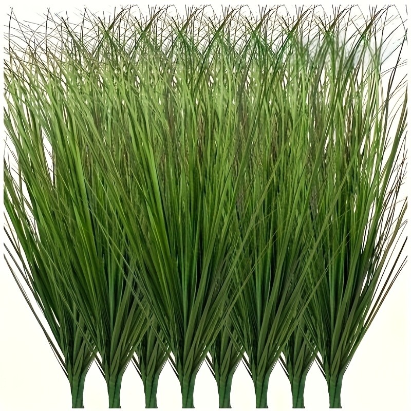 Faux Autumn Plants 10Pcs, Lifelike Green Onion Grass Shrubs for Home Decor
