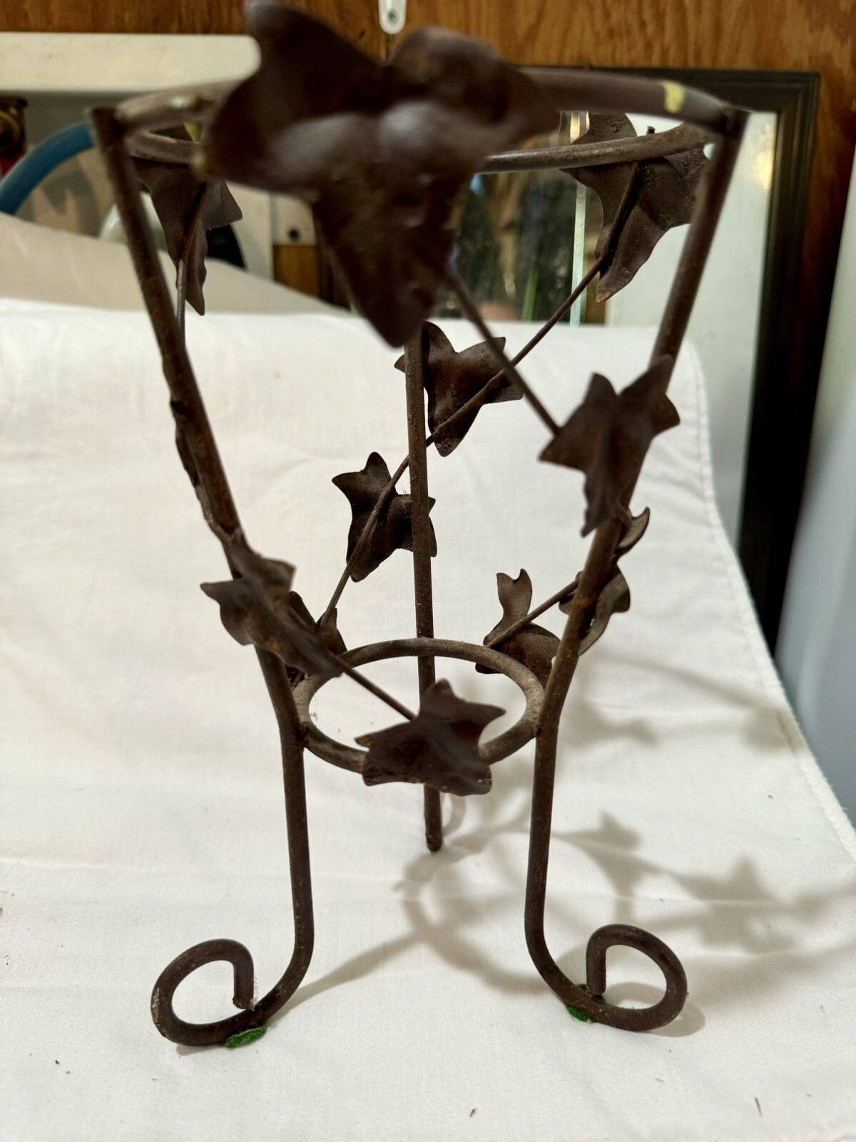 Artificial Faux Mixed Greenery Arrangement w/ Metal Planter Home Decor