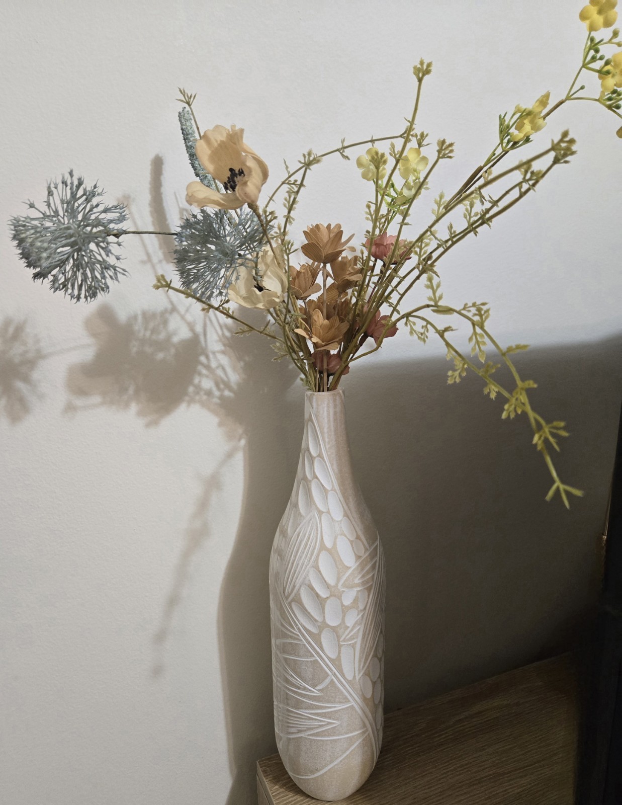 Artificial Mixed Flower Arrangement in Decorative Vase, Multicolor Plastic