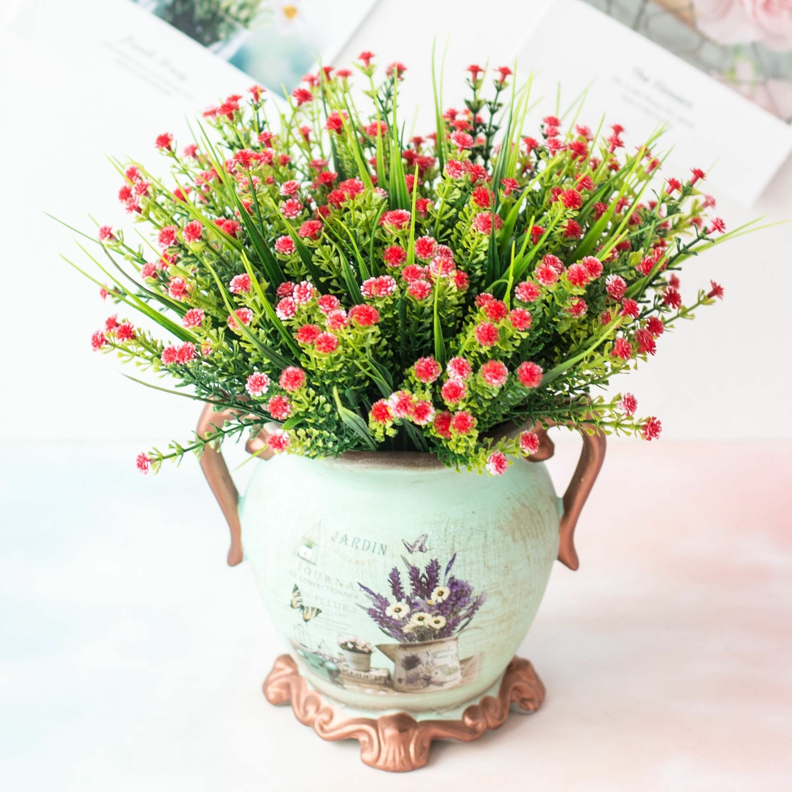 US Artificial Flowers Fake Plant Outdoor Floral Greenery Grass BUY 2 GET 2 FREE