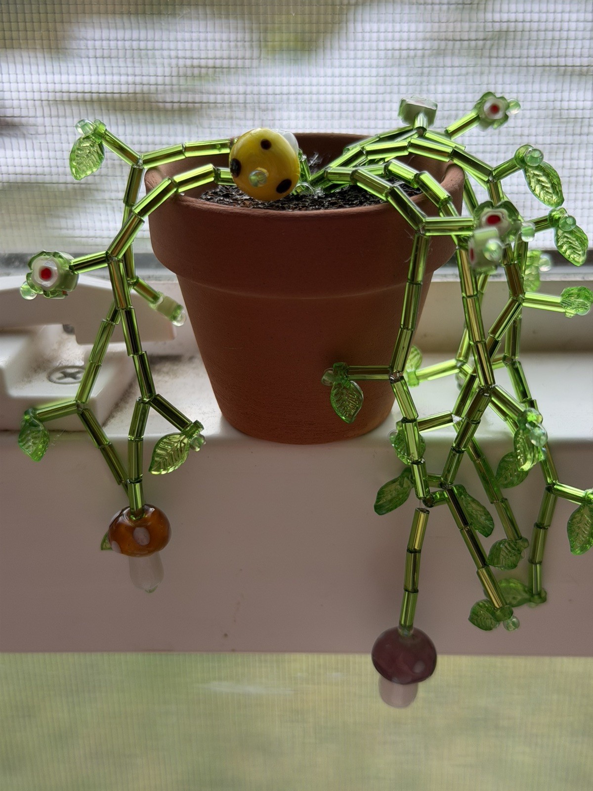 Forever Beaded Plant Shelf Sitter Magnet Handmade