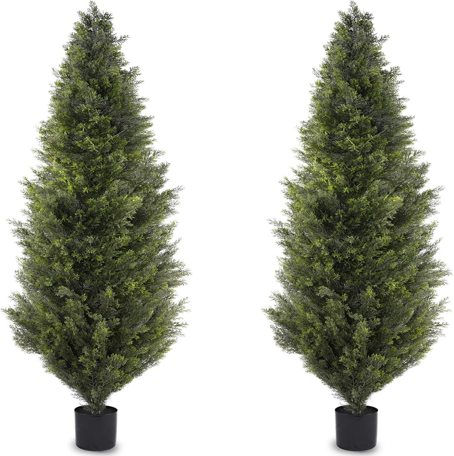6FT UV-Resistant Artificial Cedar Topiary Trees – Set of 2 for Outdoor Decor