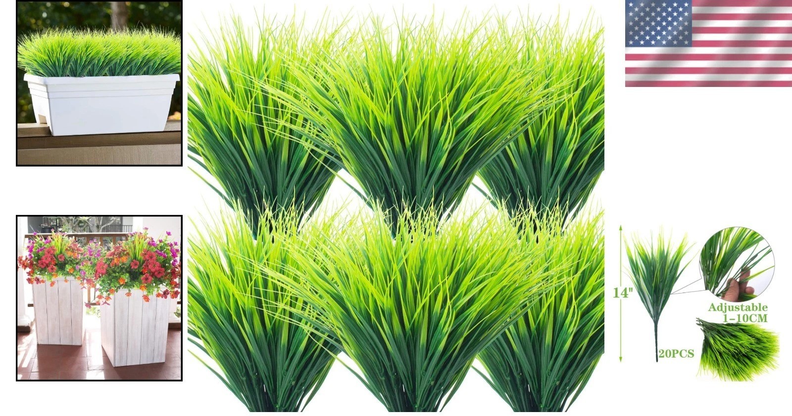 Faux Wheat Grass Greenery for Garden, 20 Bundles