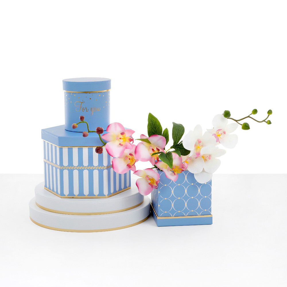 Premium Quality European Style Mixed Shapes Flower Box,Set of 3, Floral gift Box
