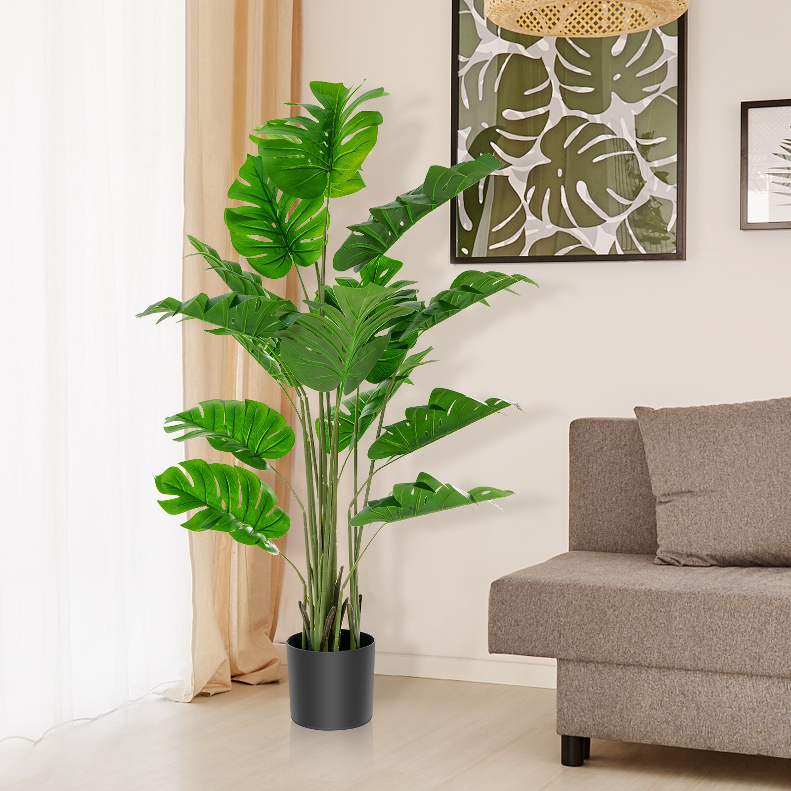 5FT Artificial Tree Faux Monstera Deliciosa Plant for Home Indoor & Outdoor