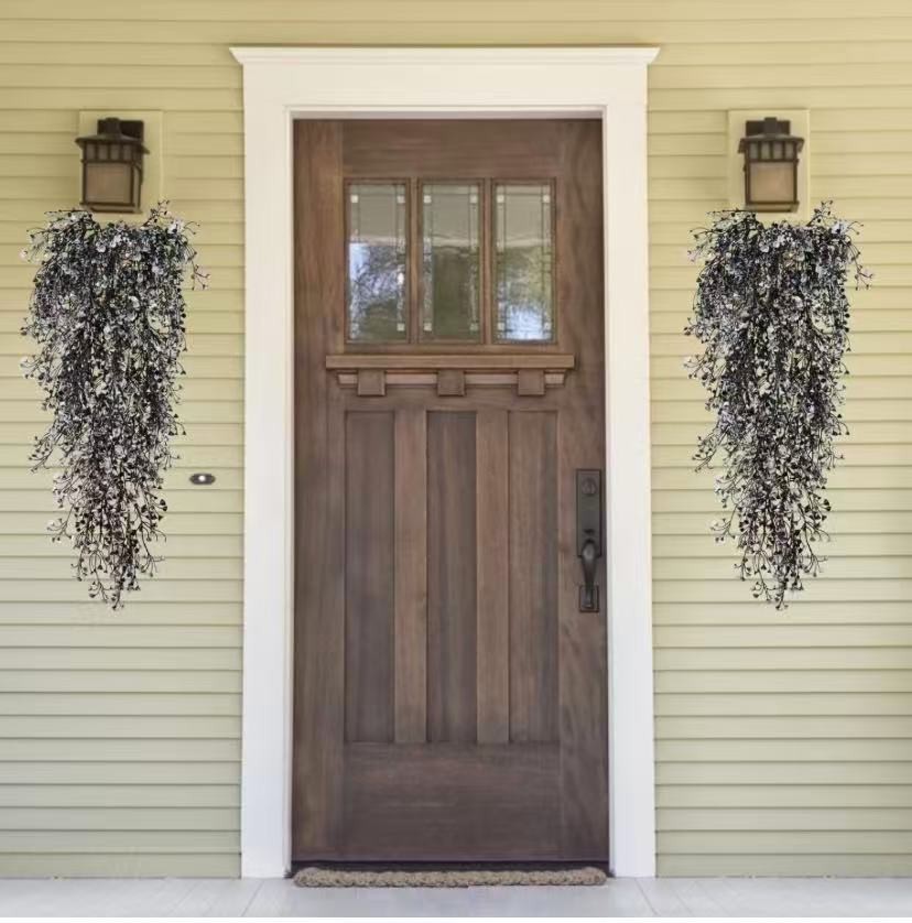 4PCS Decorative Flowers Vine Hanging Artificial Plants Hanging Plant-Black&White