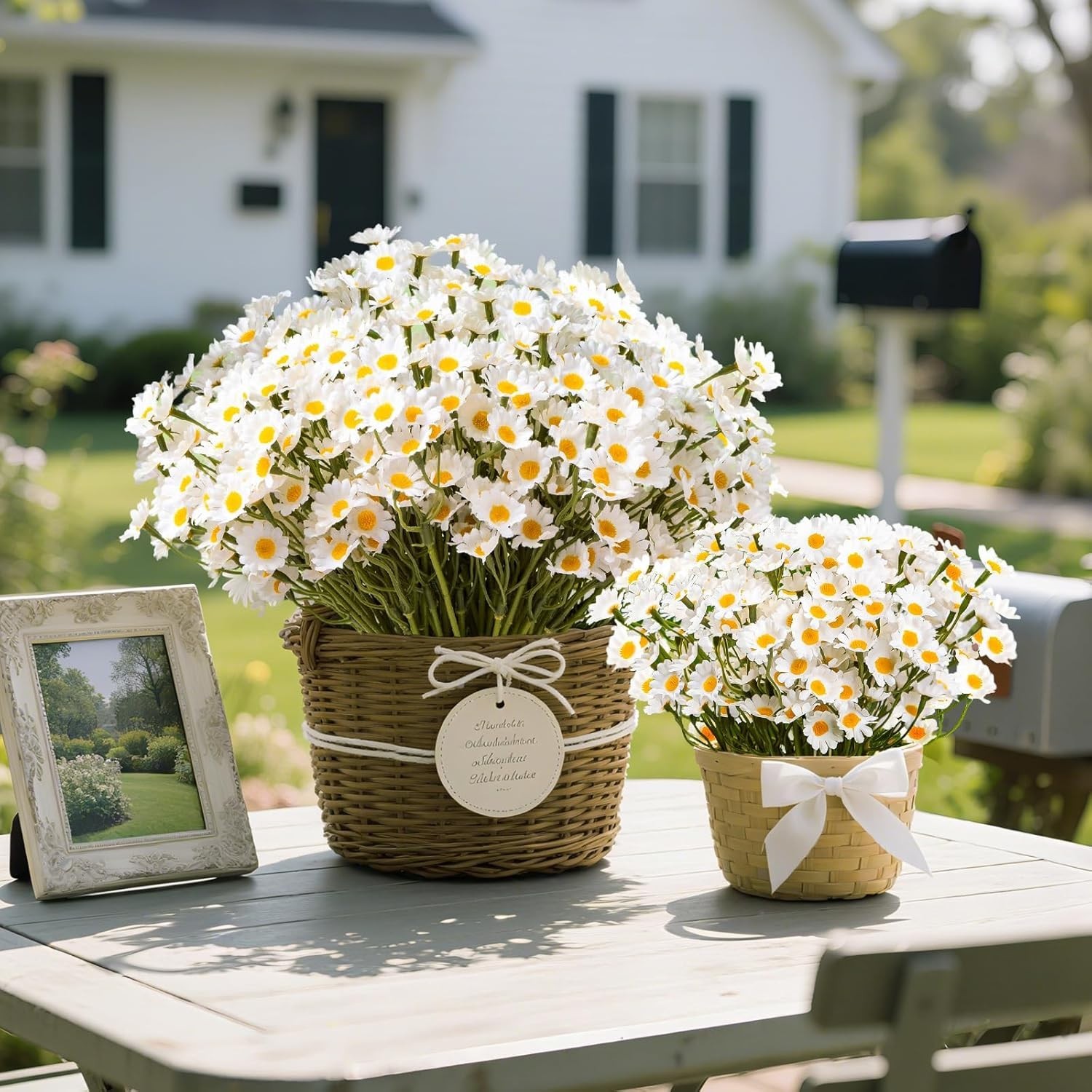 36Pcs Artificial White Daisy Flowers 6 Bundles 10 Inch Small Fake Daisies for…
