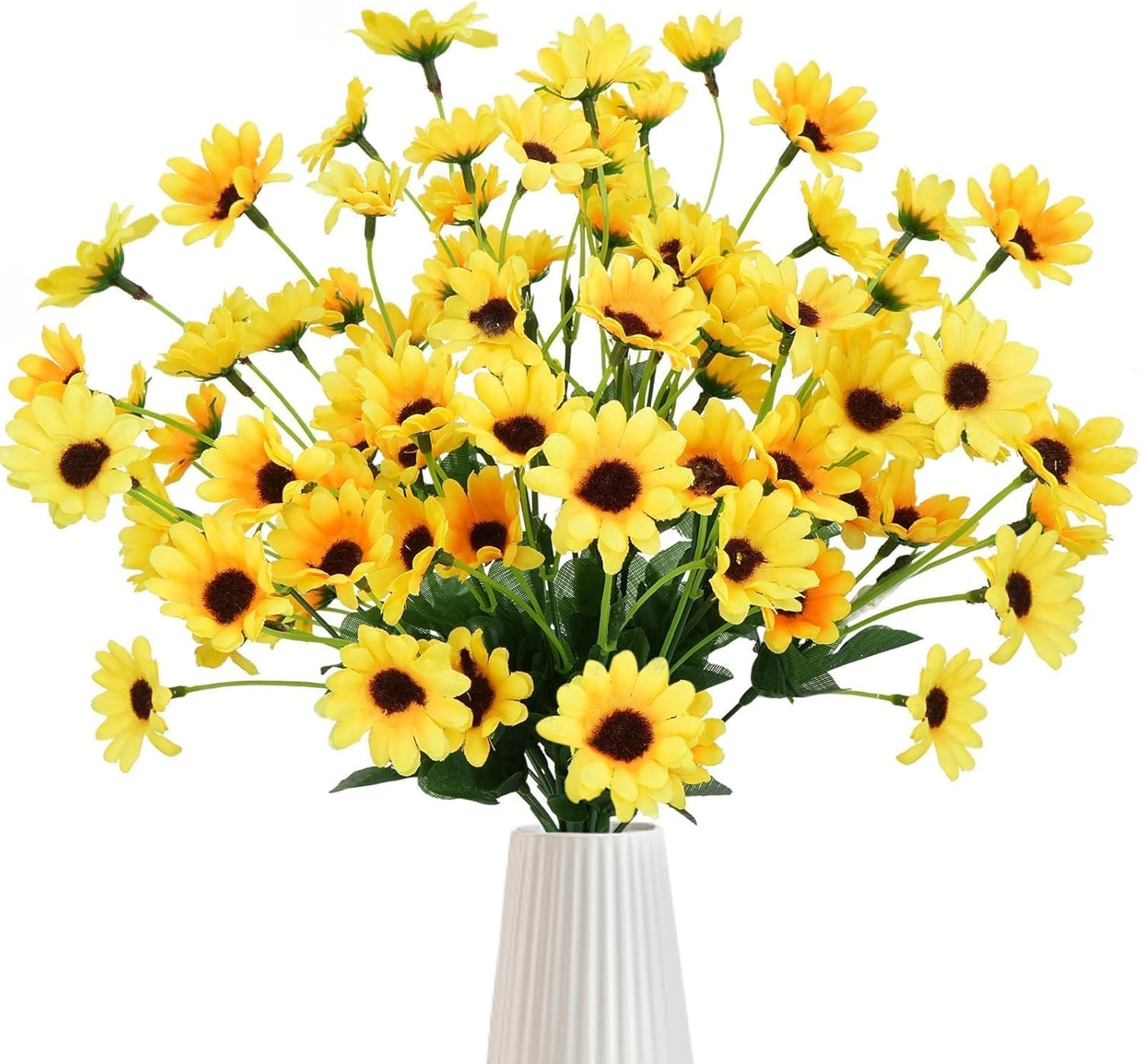 4 Bundles Sunflowers Artificial Flowers with 22 Sunflowers Heads Small Daisy Mum