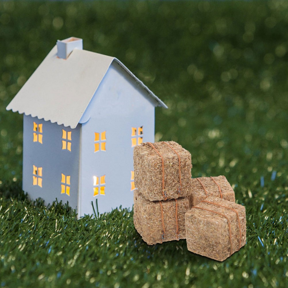 8 PCS Tabletop Straw Hay Farm Stack Models DIY Accessories Haystack Bales