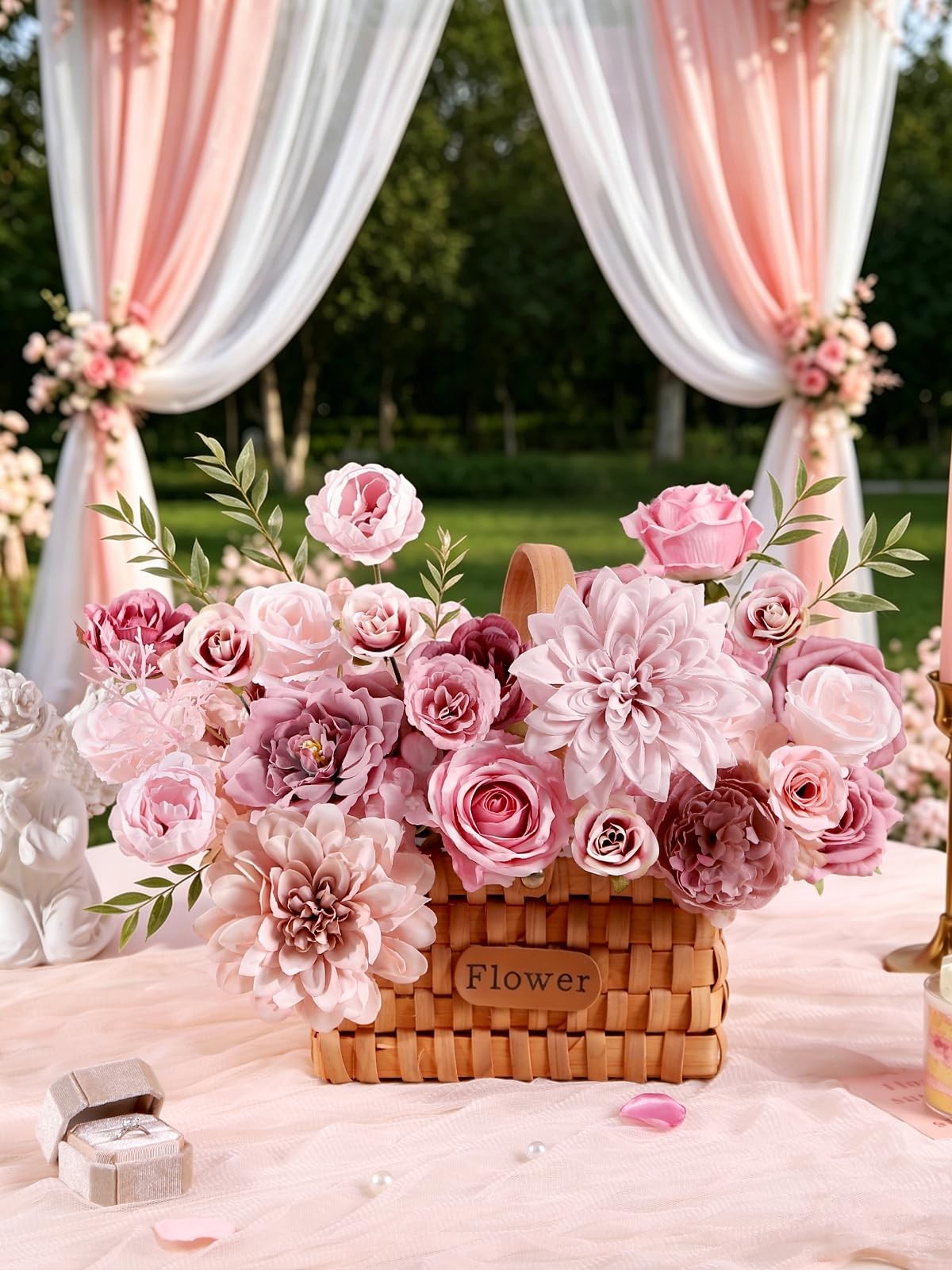 Artificial Flowers Combo Set Dusty Pink Silk Floral Arrangements for Wedding …
