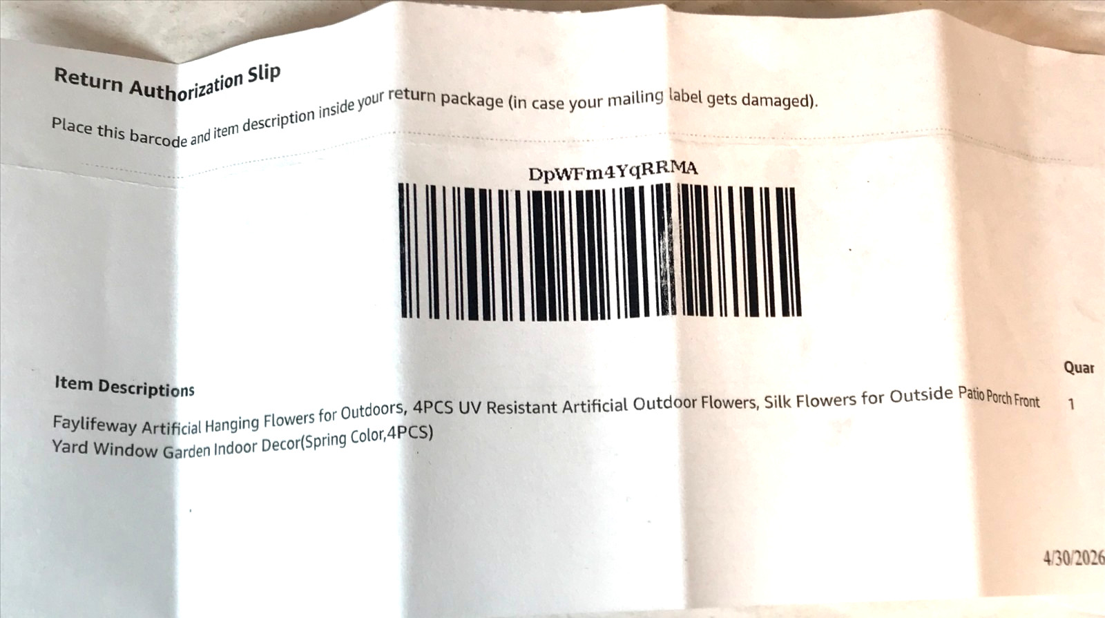 Faylifeway Faux Silk Hanging Flowers 24″ Summer Color Yard Patio Decor 4 Pack
