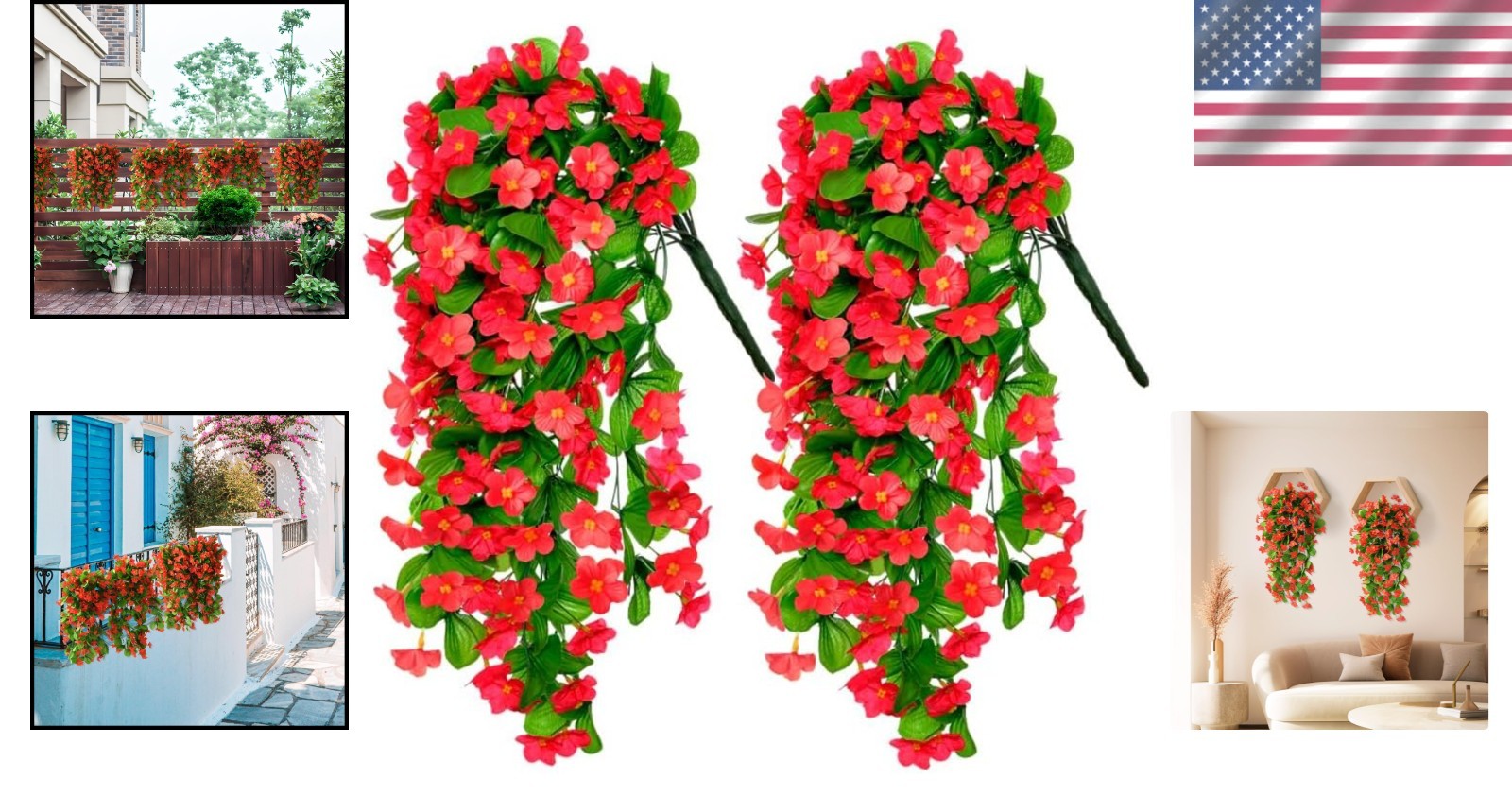 Hanging Flowers Decoration – Indoor Outdoor UV Resistant