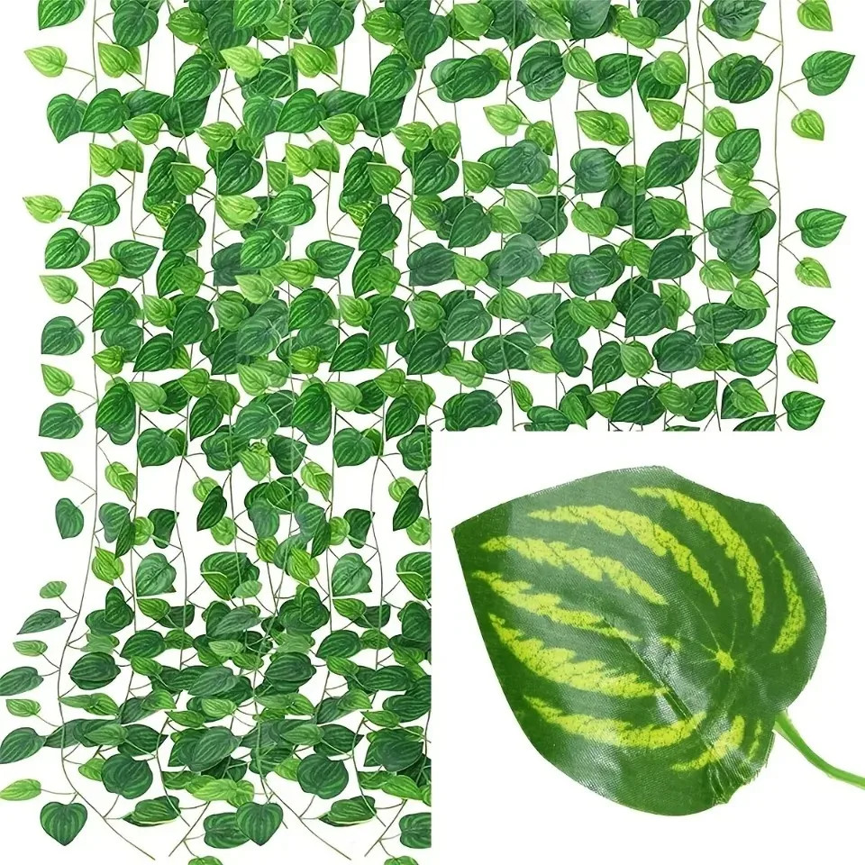 4/10M Artificial Plant Green Ivy Leaf Garland Fake Plant Creeper Hanging Vine Ou