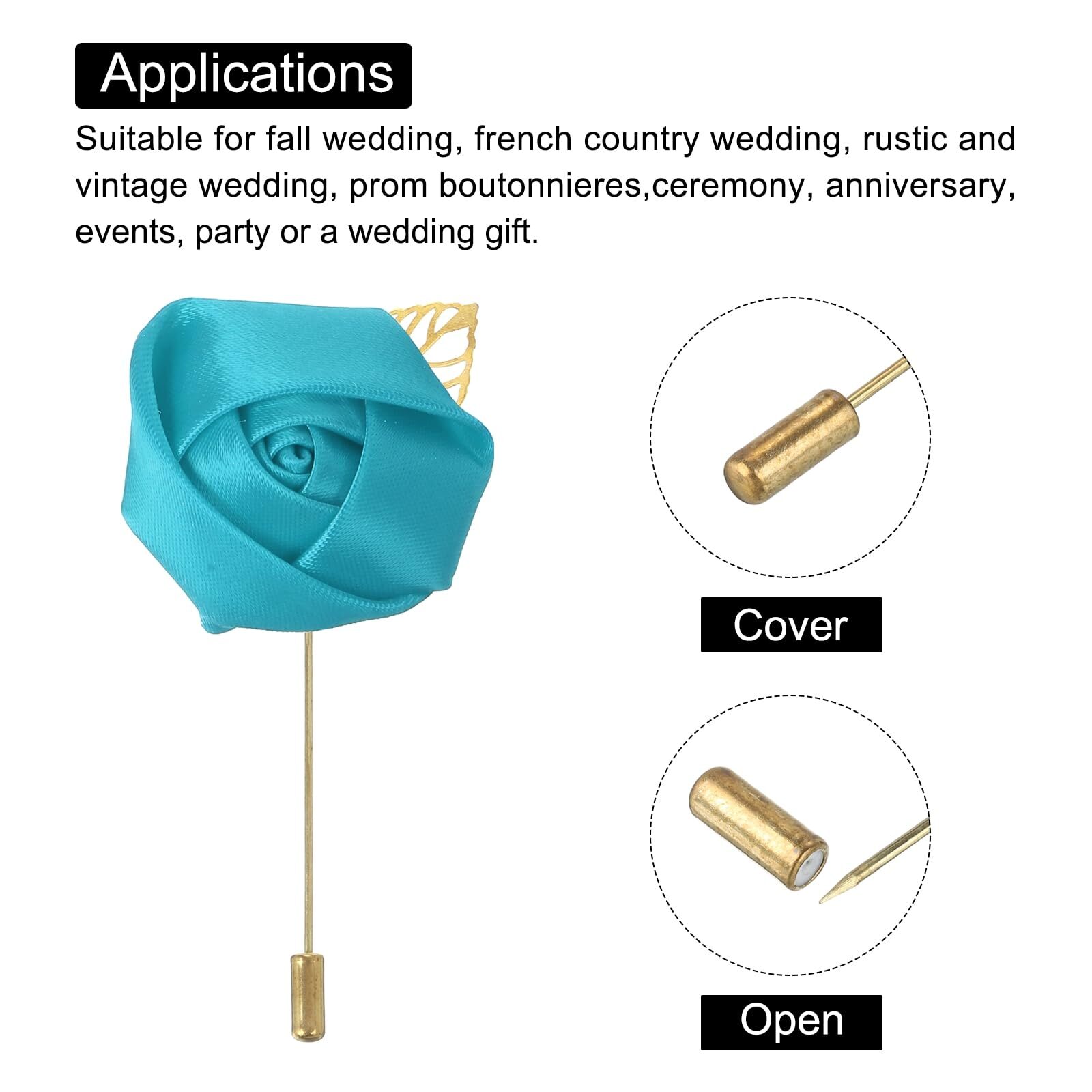 12 Pcs Groom Boutonnieres Rose Boutonnieres Pins for Men Wedding Ceremony Ann…