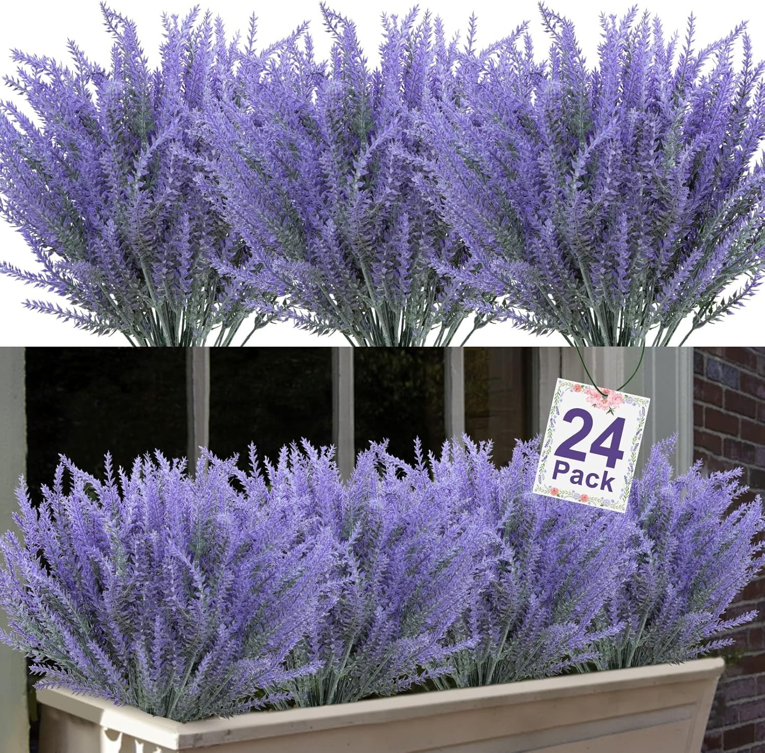 Realistic Artificial Lavender Plants – Indoor Outdoor Decor