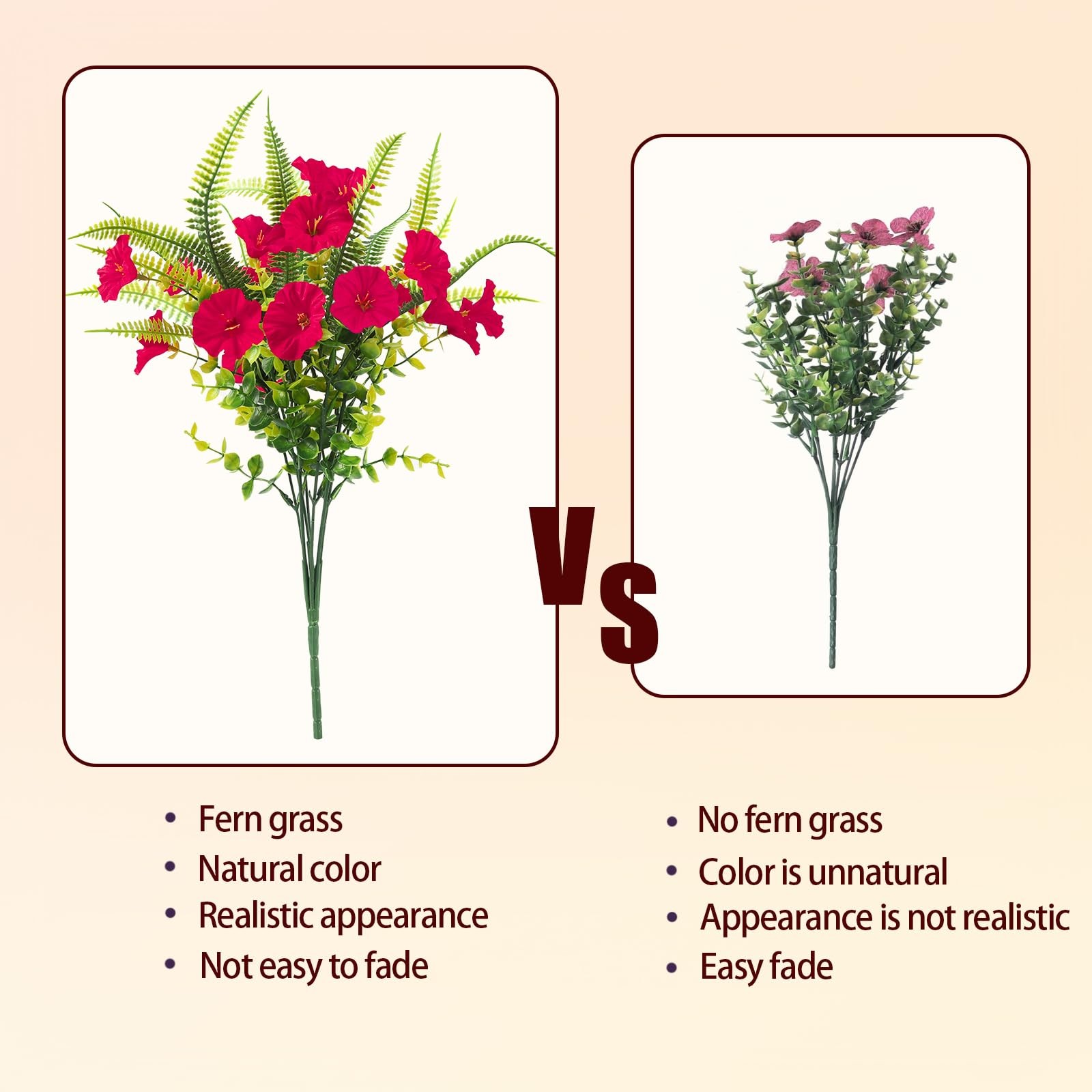 Artificial Flowers for Outdoors 12 Bundles Artificial Petunias Fake Flowers U…