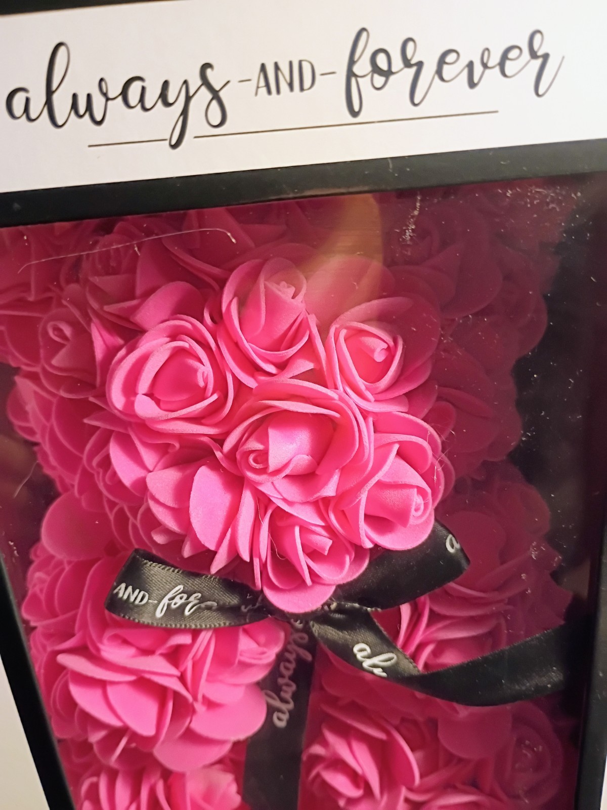 Always & Forever Pink Rose Flower Bear 10″ Gift Boxed Anniversary Valentine