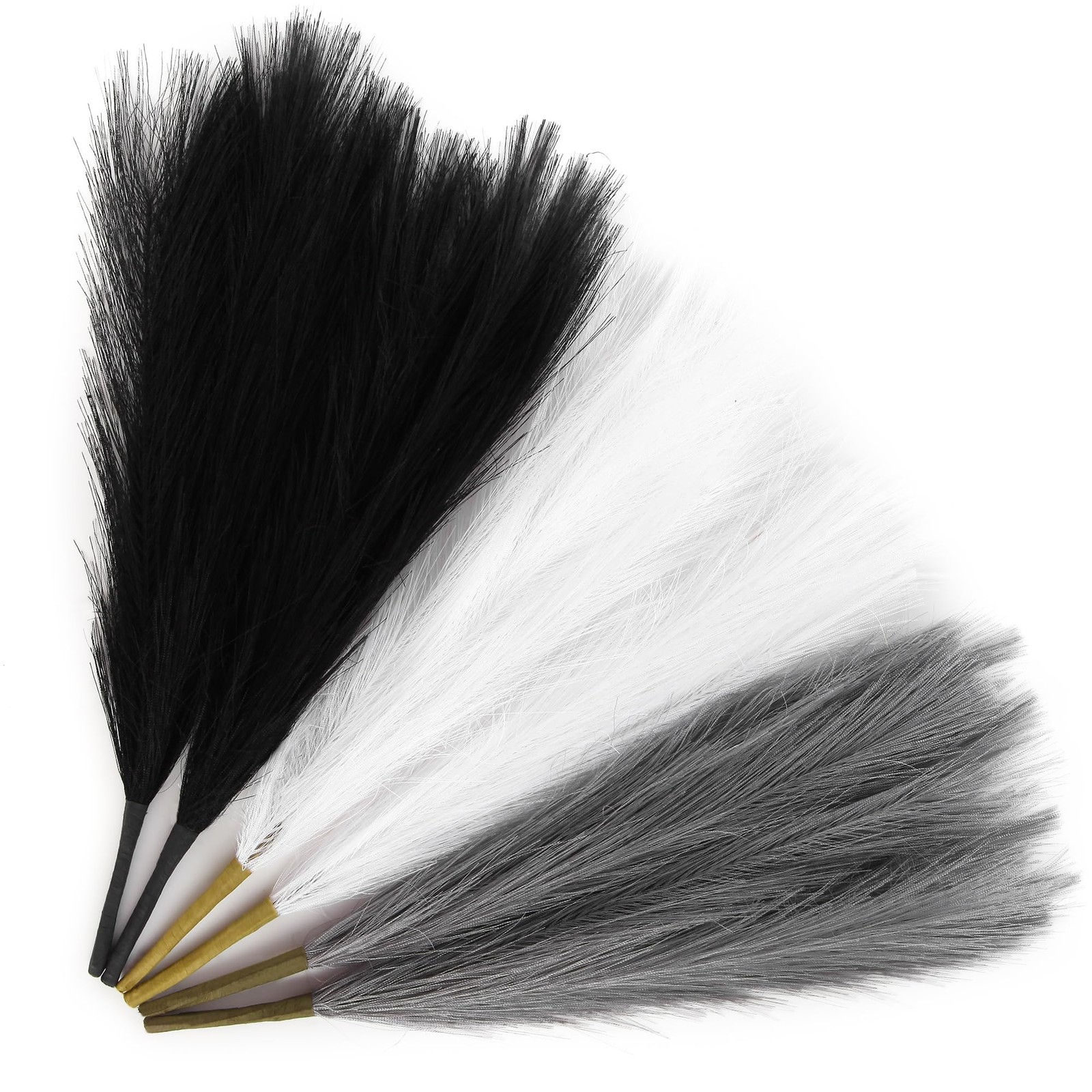 6PCS 17.7in/45CM Pampas Grass Plant White/Black/Grey Short Artificial Pampas …