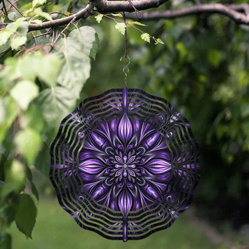 Metal Wind Spinner Hanging Sculpture Garden Courtyard Balcony Spring Decor