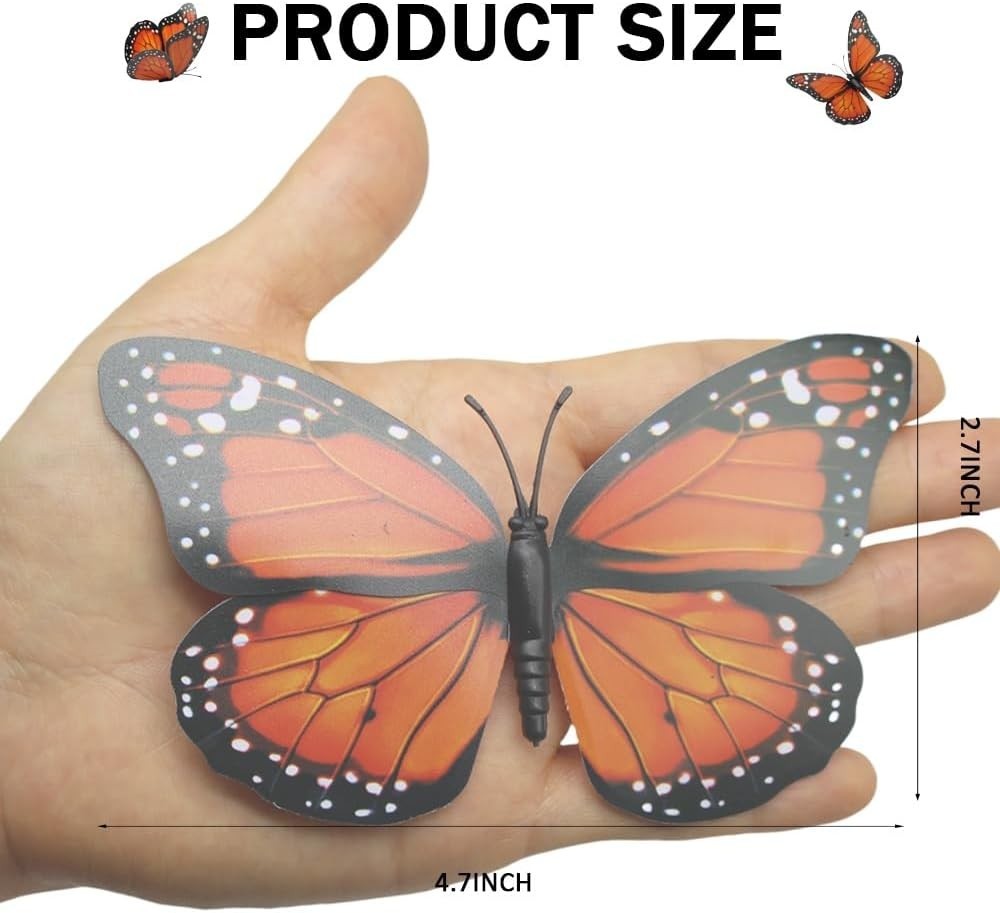 “50 Pcs Monarch Butterfly Decor Artificial Butterflies for Bouquets Crafts “