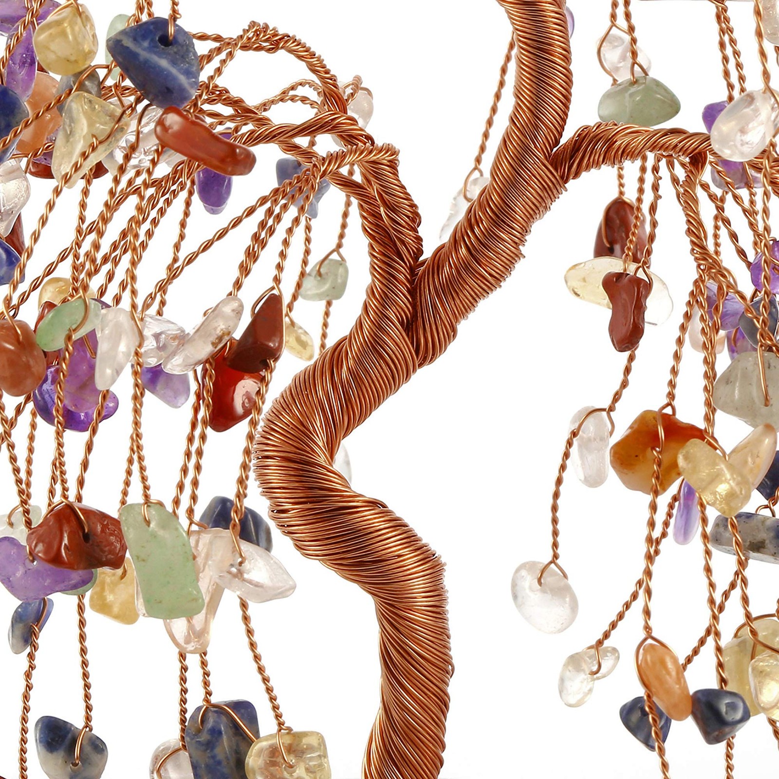 Natural 7 Chakra Healing Crystals Quartz Tree Tumbled Gemstone Stones Money T…