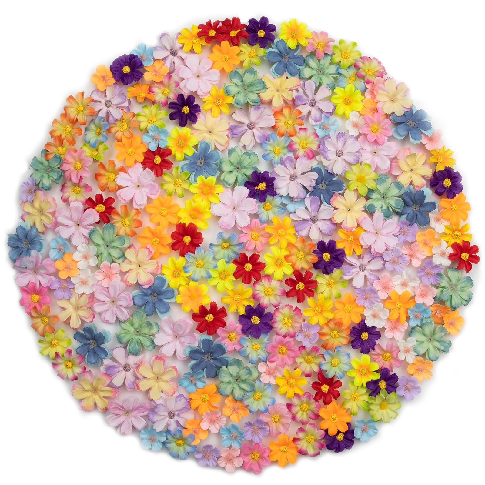 200Pcs Mini Artificial Flower Heads, Faux Silk Small Daisy Flowers Bulk, 20 C…