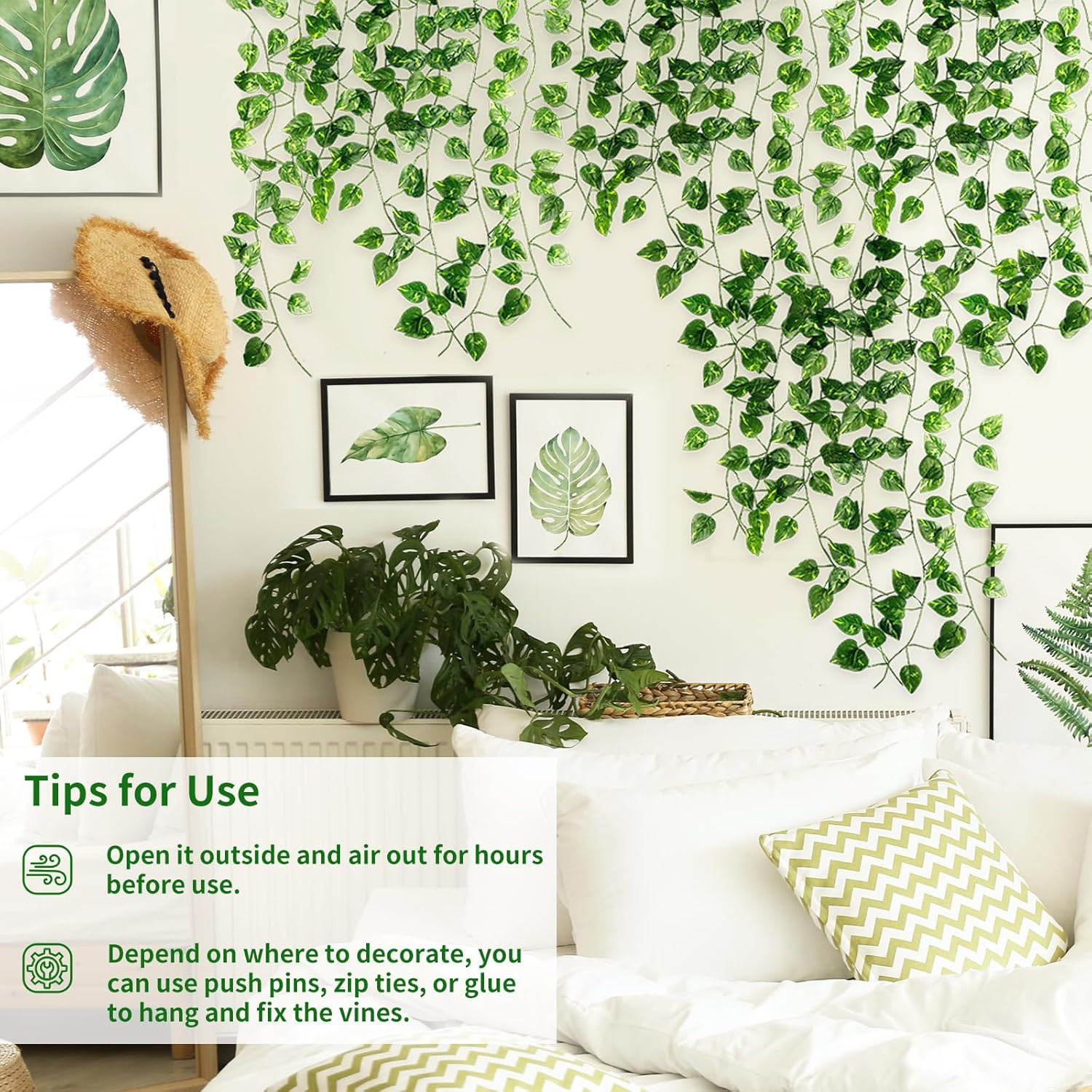 Fake Vines for Room Decor 24 Pack 168Ft Artificial Ivy Greenery Garland for Bedr