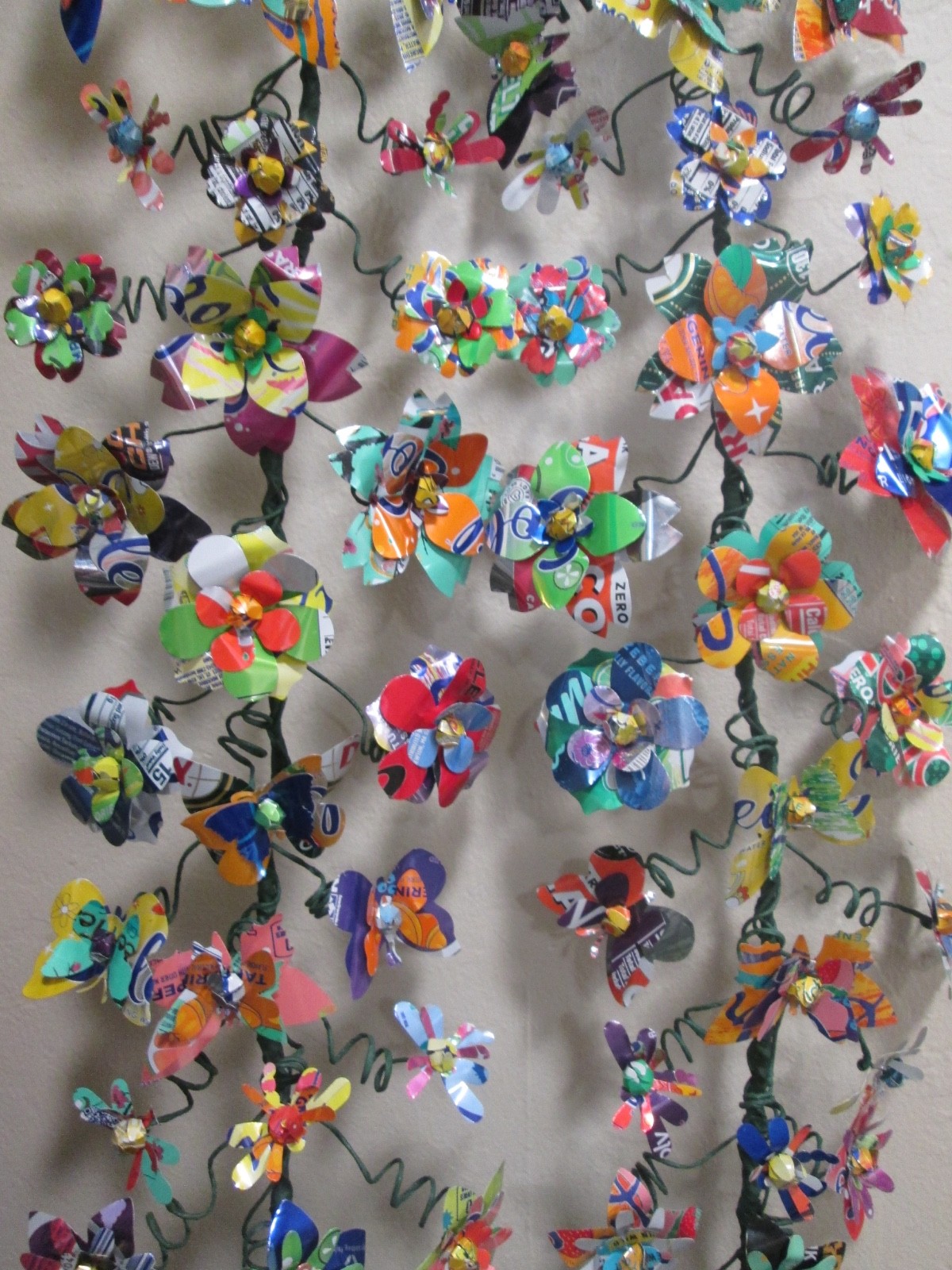 Flower Butterfly Dragonfly Upcycled Aluminium Garlands (x2 60″) Weddings Decor