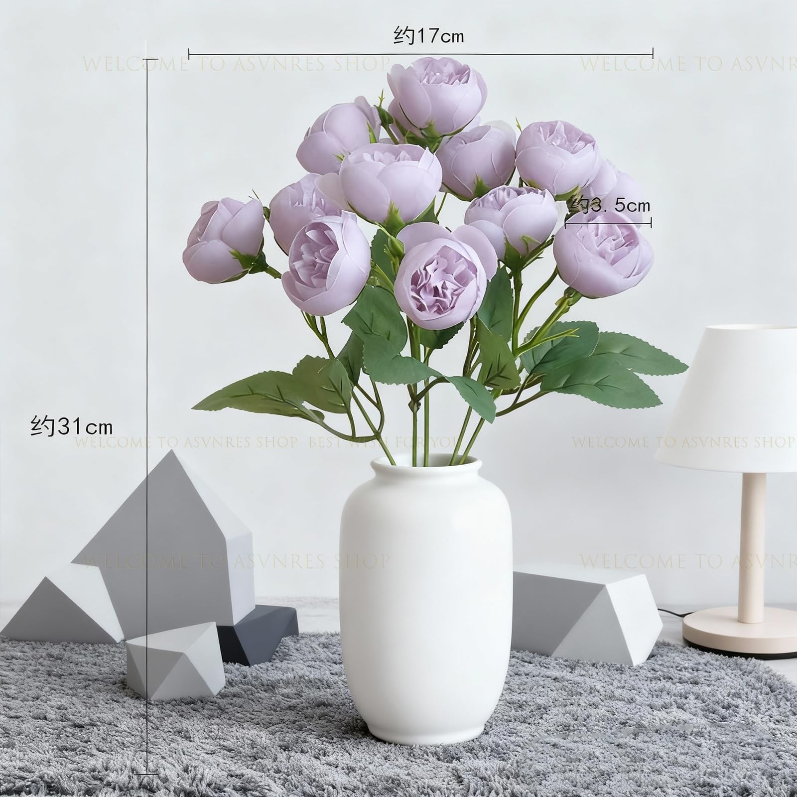 Mother’s Day Simulated 15-Head Tea Rose Artificial Flower Peony Hand-Held Bou…